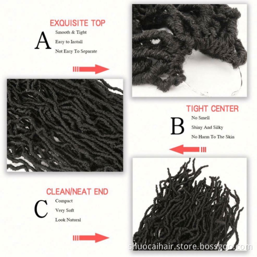 SC cheap dreaded dreadlocks Faux locs Hair 18 inch Nu locs Synthetic Crochet Braiding Hair nu locs crochet hair